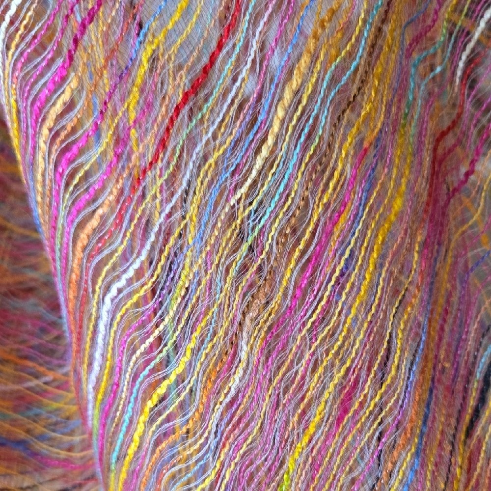 Multicolor Lightweight Woven Fringed Scarf